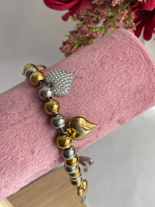 Bracciale sonaglio love bicolor