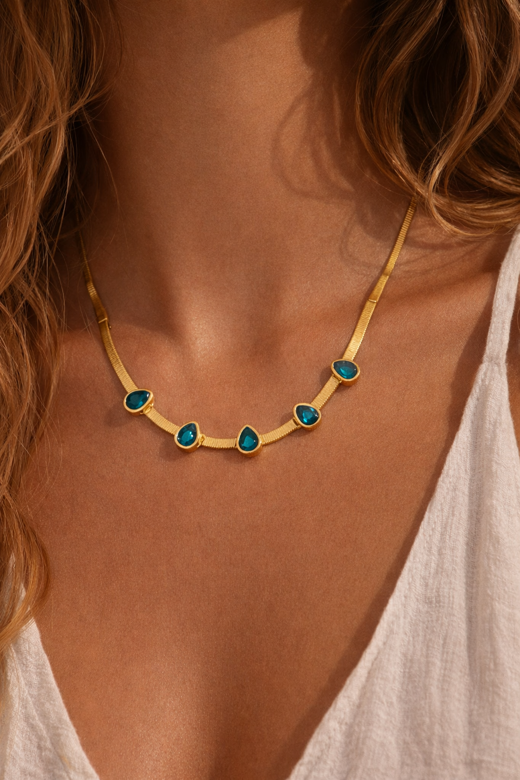 Collana Goccia blu