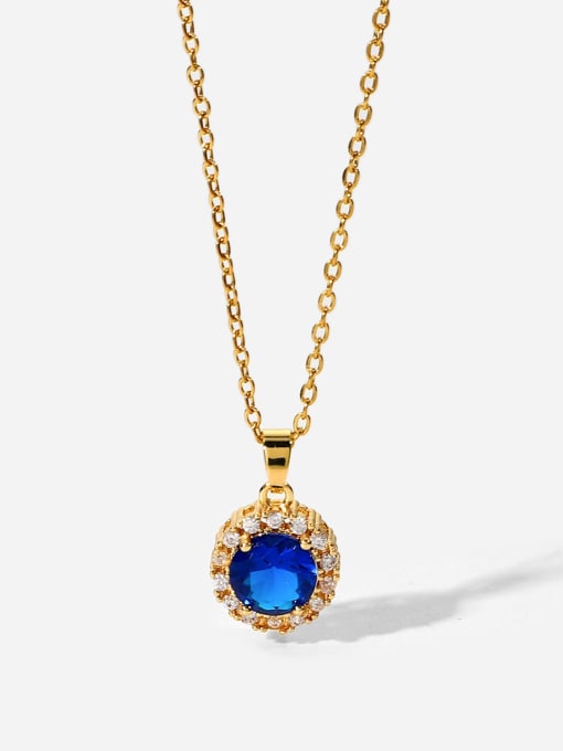 Collana Girocollo in Mezzi Cristalli Azzurri con Pendente - Fiori di Lillà Collana Girocollo in Mezzi Cristalli Azzurri con Pendente - Fiori di Lillà